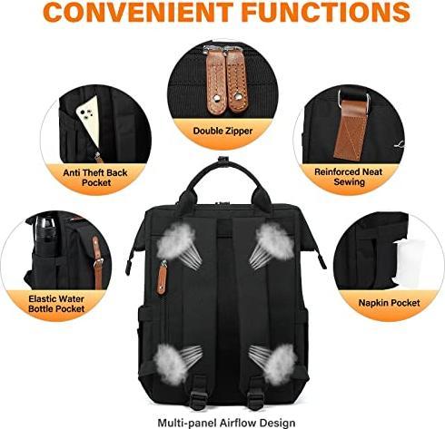 Produktbild Only-Bags.Store Rucksack Laptop, 15,6 Zoll Schulrucksack Teen mit Datenkabeltasche, wasserdichte Schultasche