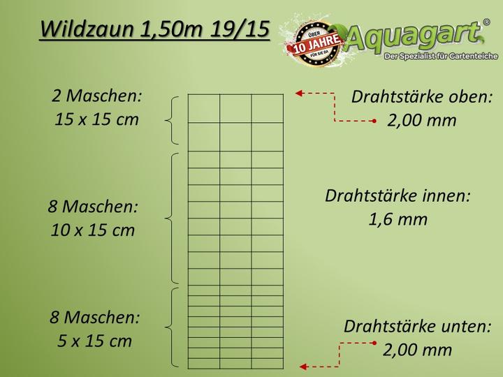 Produktbild Aquagart 400m Wildzaun Forstzaun Weidezaun Drahtzaun Knotengeflecht 150/19/15