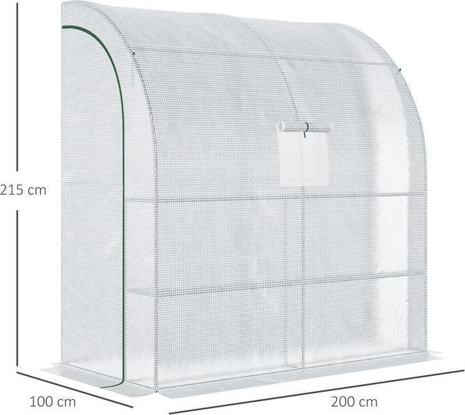 Image du produit Swisshandel24 Foliengewächshaus mit Mesh Fenster, mit aufrollbaren Türen, Weiss, 200 x 100 x 215 cm