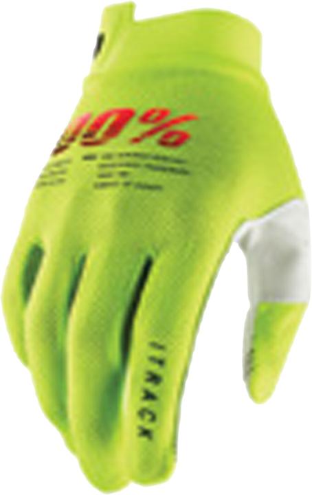 Actual product image 100% Gants iTrack Youth fluo jaune KL (L)
