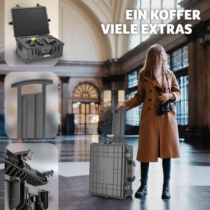 Produktbild tectake Transportkoffer rollbar mit Teleskopgriff (2 Teile)