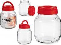 Actual product image Vivalto glass jar 1,7l red lid (1.70 l)