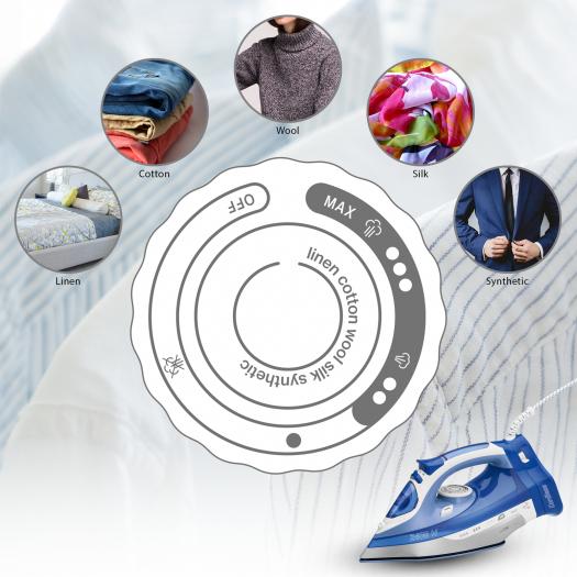Produktbild Clatronic DB 3706 cordless Dampfbügeleisen Keramiksohle weiss-blau (2400 W)