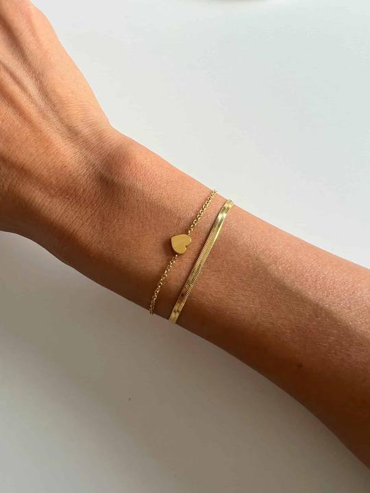 Image du produit Tara Style True Love Bracelet-jonc - Bracelet-jonc (waterproof) (18.50 cm, Acier inoxydable 18k plaqué or, 100% résistant à l'eau)