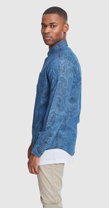 Immagine prodotto Urban Classics Camicia di jeans stampata Paisley (S)