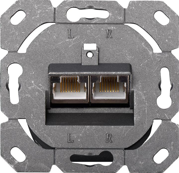 Actual product image Digitus CAT 5e Modular junction box shielded 2x RJ45 8P8C LSA Colour Pure white Surface-mounted