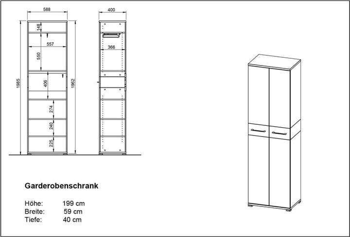 Actual product image Germania Topix (59 x 40 x 199 cm)