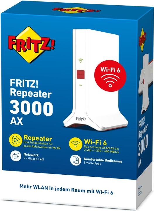 Immagine prodotto AVM FRITZ!Ripetitore 3000 AX (3600 Mbit/s, 600 Mbit/s)