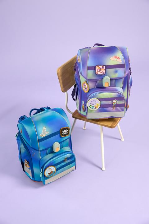 Actual product image Lässig Schulrucksack-Set Boxy, Grün / Blau (21 l)
