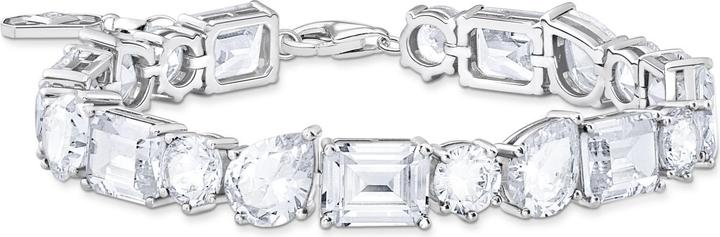 Thomas Sabo Tennisarmband mit weissen Steinen in drei Schliffarten Silber (19 cm, Silber)