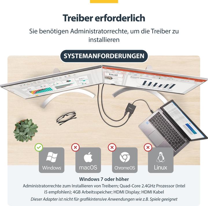 Produktbild StarTech USB32HD2 (HDMI, 31.50 cm)