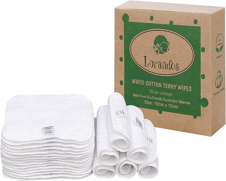 Produktbild Milkii Lorandos Baumwolle Frottee Babytücher, 25 Stück (15 cm, 15 cm)