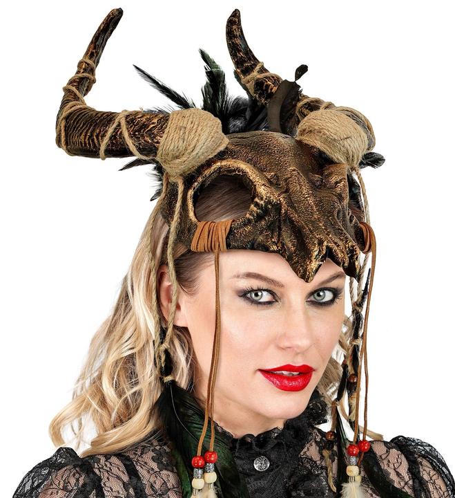 Produktbild Widmann Schamane Maske Stierschädel mit Federn