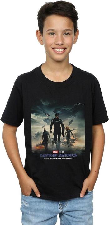 Actual product image Marvel Boys Captain America The Winter Soldier Poster T-Shirt (128)
