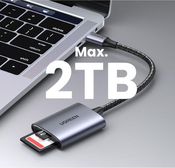 Actual product image Ugreen USB-C Card Reader CM401 (USB-C 3.2 Gen 1)