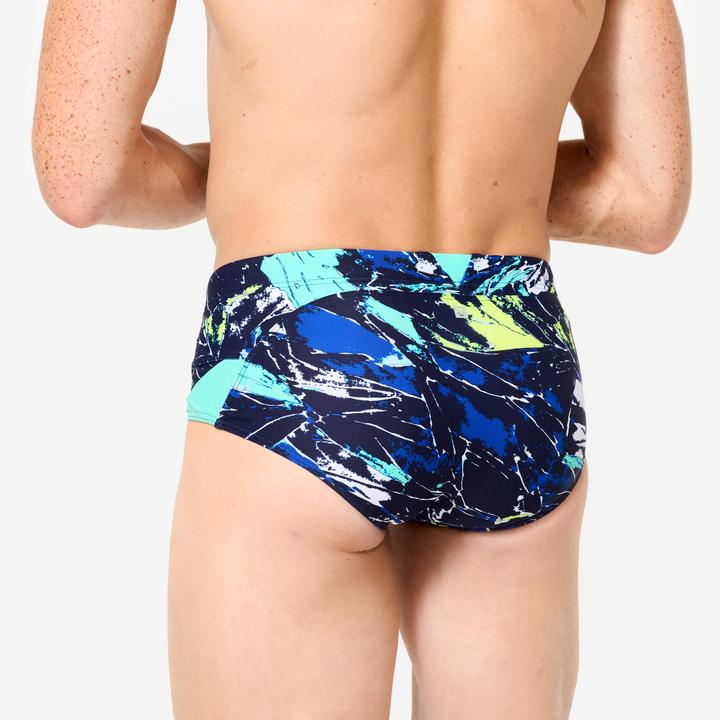 Actual product image Nabaiji Badehose Slip Herren Kastenform - 900 Motu blau/grün (XL)