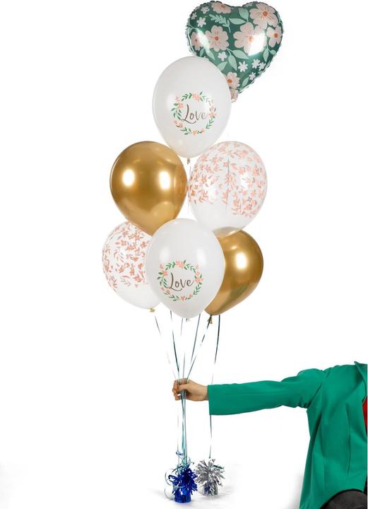 Produktbild Partydeco Luftballon Love Gold/Weiss, Ø 30 cm, 6 Stück (6 x)