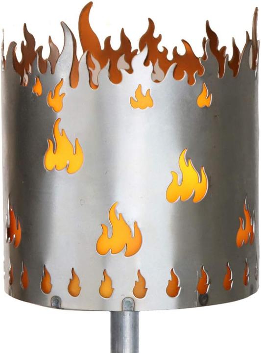 Image du produit Novaliv Gartenfackel Flamme Feuerschale Metall mit Stiel Brennmittel Solarlampe LED