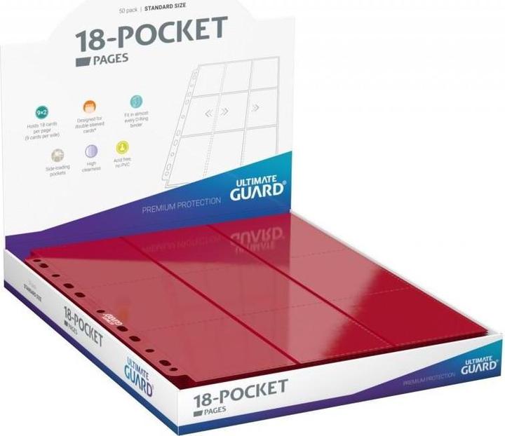 Produktbild Ultimate Guard UGD010485 - 18-Pocket Side-Loading Pages (50), rot