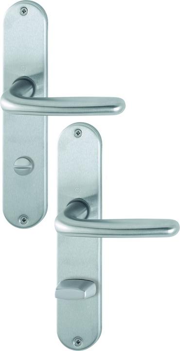 Produktbild Hoppe Langschildgarnitur Cardiff E1850Z/302 Edelstahl F69 SK/OL 78 mm DIN links / rechts (Türschildgarnitur)