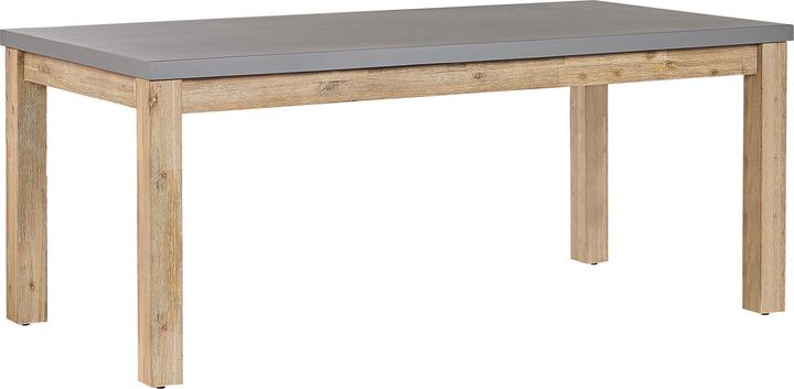 Produktbild Beliani Gartenmöbel Set Beton / Akazienholz grau 8-Sitzer 2 Bänke 2 Hocker OSTUNI (180 cm)