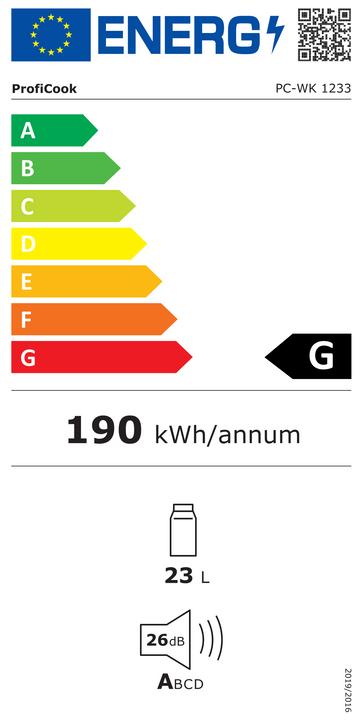 Label énergétique Proficook PC-WK 1233