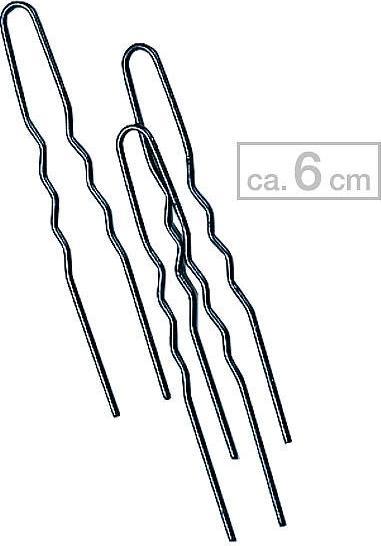 Cosmetic Haarnadeln schwarz 60x1,2mm gewellt 10St (25 Stk.)