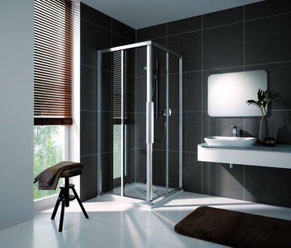 Produktbild Koralle Eckdusche Schiebetür zweiteilig mit Festfeld myDay ESF2 80/100 775-795x975-995x2000mm (103 cm, 213 cm, 24.50 cm)