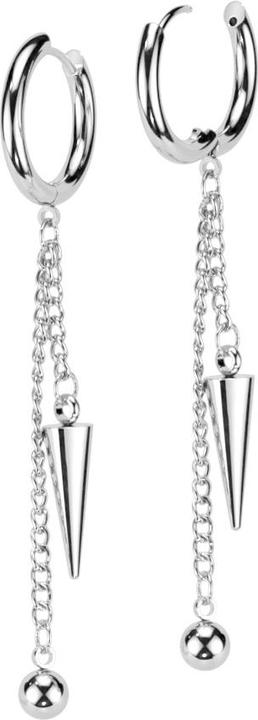 Star Piercing Ohrring silber Anhänger Ketten mit Kugel und Cone (ohne Messing, Chirurgenstahl 316L)