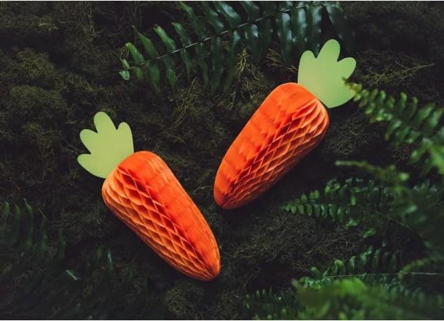 Immagine prodotto Partydeco Paper decoration honeycomb Carrot, orange, 20 cm (1 pkt / 1 pc.) (1 x, 20 x 7 cm)