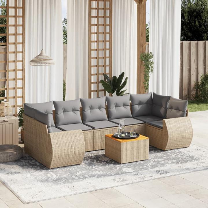 Produktbild VidaXL Gartenmöbel Sofa Garnitur Gartengarnitur Garten Sitzgruppe 8-tlg. Beige