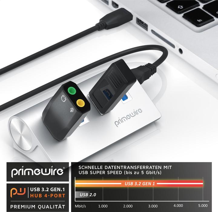Actual product image Primewire 4 Port USB Hub (USB-A, 4 Ports)