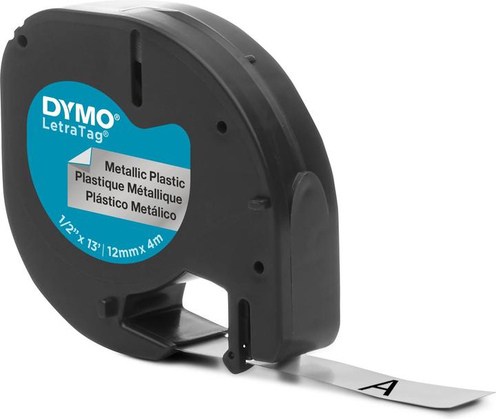 Actual product image Dymo Metal strap black on silver (1.20 cm, Black)