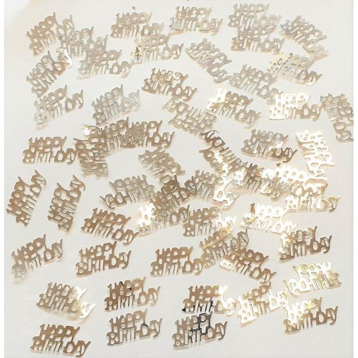Unique Silbermetallic-Happy-Birthday-Konfetti