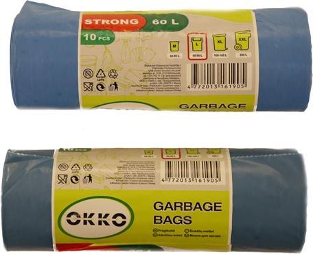 Produktbild Okko Trash Bag Strong Blue 60l 10pcs (10 x, 60 l)