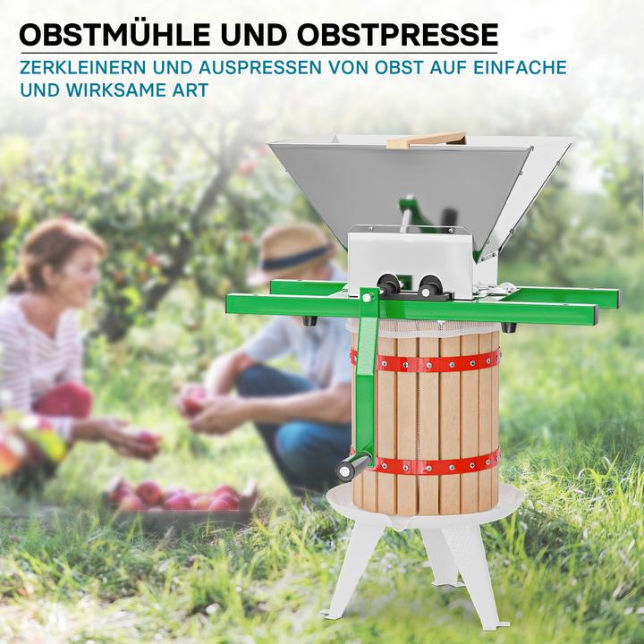 Immagine prodotto Wiltec Pressoir a frutta 6l Sac pressoir incluso e Broyeur a frutta 7l per la preparazione del caffè. (Spina UE)
