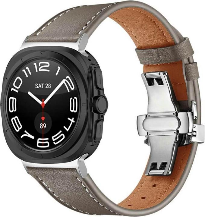 Produktbild Cover-Discount Galaxy Watch Ultra (47mm) - Lederarmband Ersatz mit Butterfly Verschluss (Leder)