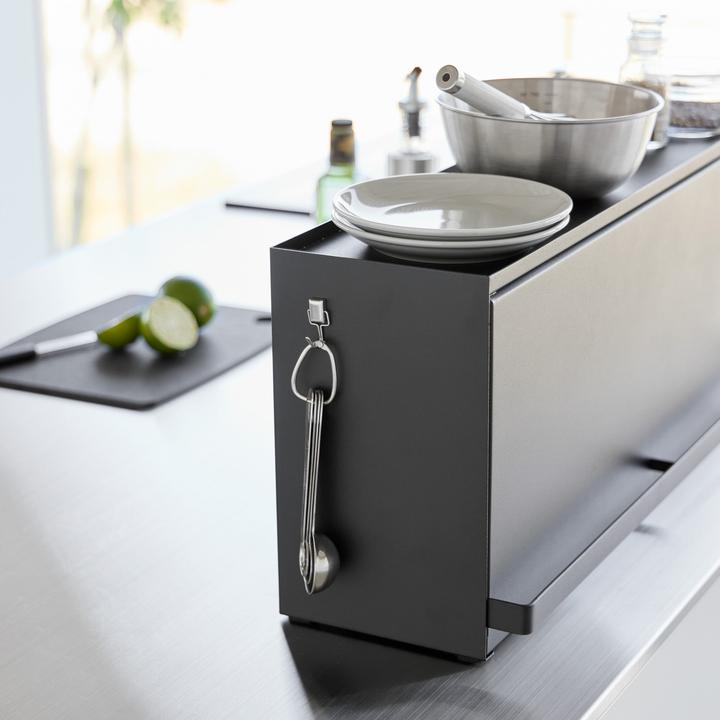 Actual product image Yamazaki Semi-enclosed storage box for the TOWER kitchen unit