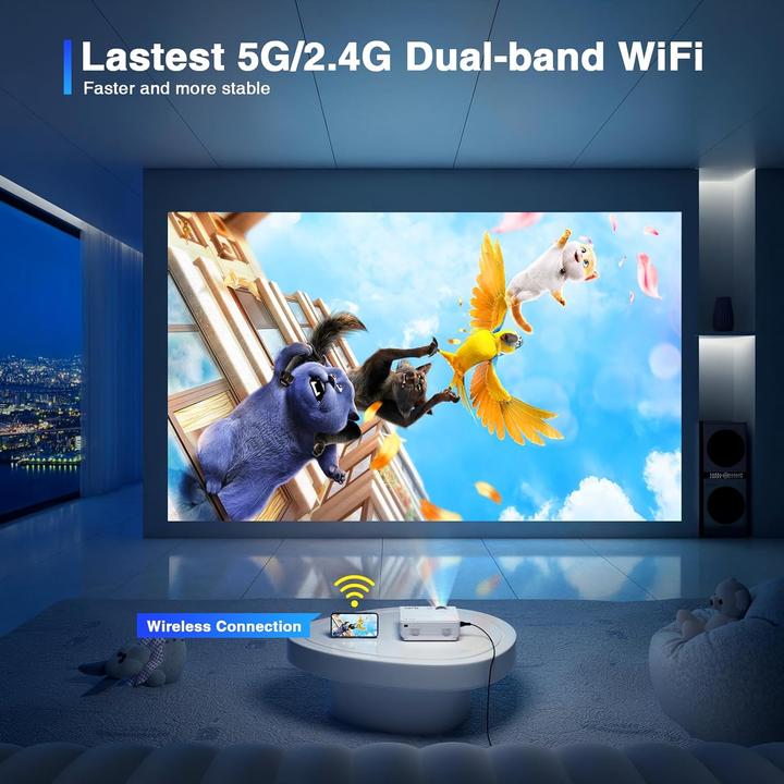 Immagine prodotto XuanPad HD Mini Projektor mit WiFi & Bluetooth (16000 lm)