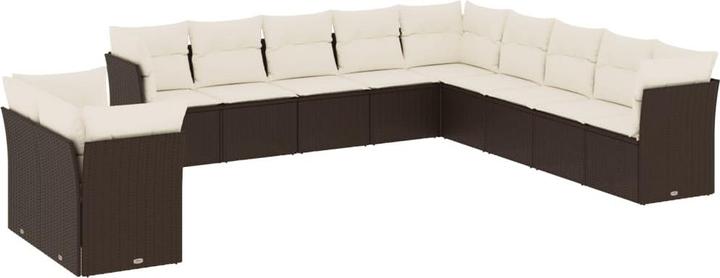 Produktbild VidaXL Gartenmöbel Sofa Garnitur Lounge Sitzgruppe 12-tlg. Braun Poly Rattan