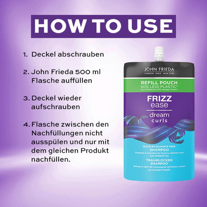 Actual product image John Frieda Frizz Ease Dream Curls Shampoo Refill (500 ml, Liquid shampoo)