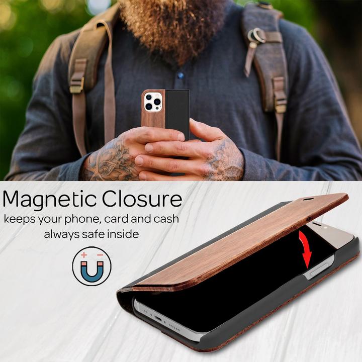 Produktbild Nalia Echt Holz Flipcase (Apple iPhone 13 Pro)