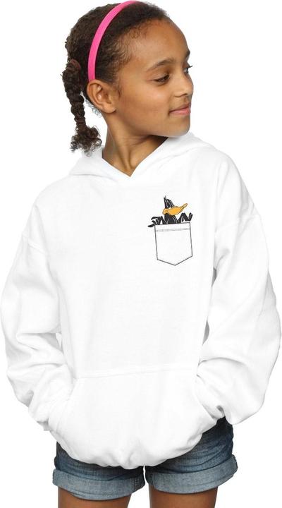 Immagine prodotto Looney Tunes Daffy Duck Faux Pocket Felpa con Cappuccio Ragazze (152, 158)