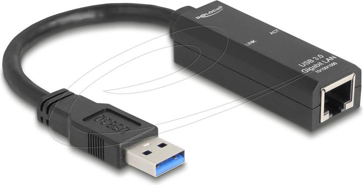 Produktbild Delock USB3.0 zu LAN Adapter, schwarz (USB 3.0, RJ45 (1x))