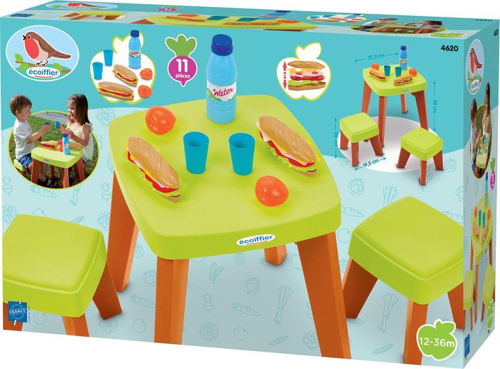 Actual product image Ecoiffier Picnic table play set, 10 pieces.