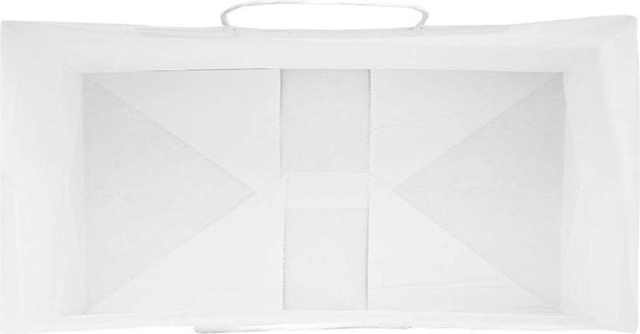 Produktbild VidaXL Kraftpapiertüten 50 Stk. mit Henkel Weiss 32x17x25 cm Papiertüte (Geschenktüte, 50 x)