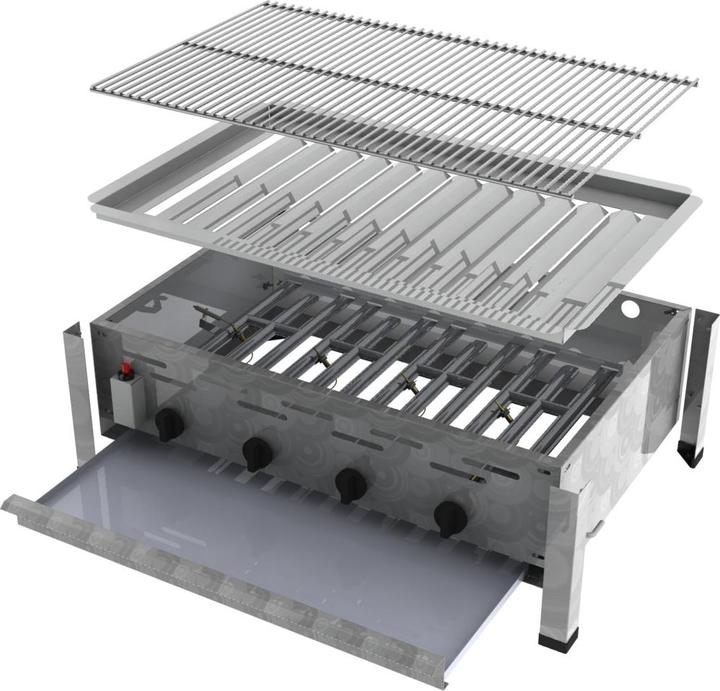 Actual product image ChattenGlut 4-burner gas roaster with grid (18 kW)