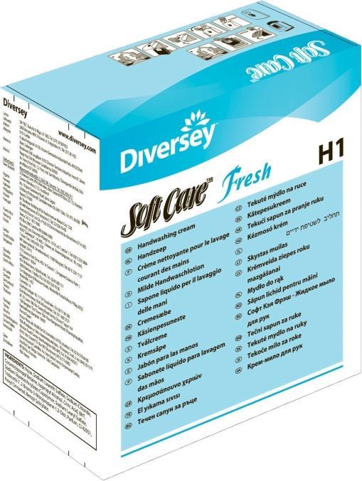 Produktbild Diversey Håndsaebe Soft Care Fresh H1 t/Soft Care Line disp.800ml (Flüssigseife, 800 ml)