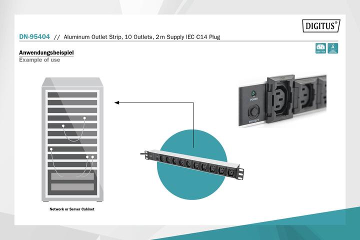 Immagine prodotto Digitus DN-95404 strip strip 10x prese IEC C13