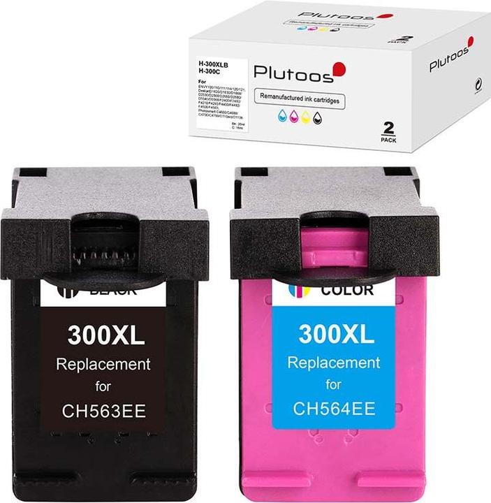 Actual product image Plutoos HP 300 XL HP 300 XL cartridges XXL compatible, set of 2 BK+CL (FC, CL)